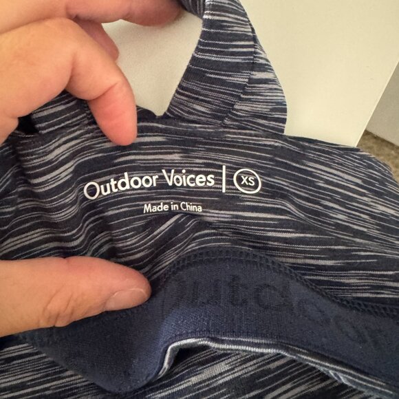OUTDOOR VOICES Navy Blue Sports Bra Athletic XS Spacedye Strata Ronde Square - Picture 3 of 4